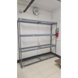 METAL FRAME WIRE SHELVING RACK SYSTEM, QTY. (4) CONTENT NOT INCLUDED)