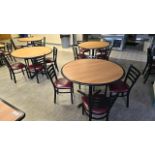 ROUND DINING TABLES, QTY (4) WITH CHAIRS, QTY (16)