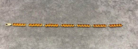 A lovely golden citrine bracelet, 9 carat gold 12 grams