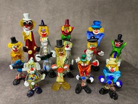 A troop of 12 Murano clowns