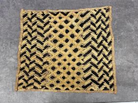 Antique African Kuba raffia palm cloth, today Democratic Republic of Congo 54cm x 50cm https://en.