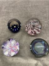 4 Selkirk paperweights, 2 of which are limited edition