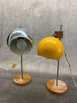 A pair of mid century dome lamps