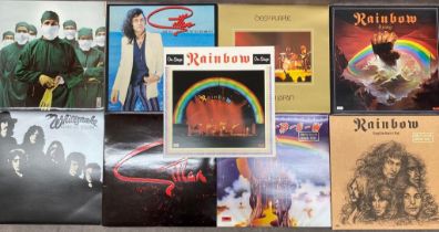 A collection of Albums by Rainbow, Deep Purple, Gillan and Whitesnake, all in very good condition