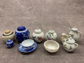 A small group of oriental pottery