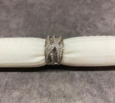 A 14 carat white gold and diamond ring 9.4 grams size N