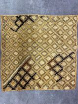 Antique African Kuba raffia palm cloth, today Democratic Republic of Congo 49cm x 50cm https://en.