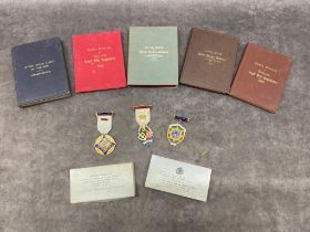 3 Masonic medals together with 5 lodge booklets