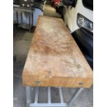 MISC MEAT CATERERS LOT OF 2 ITEMS. IE. NELLA BUTCHERS BLOCK ON METAL STAND PLUS AN AVERY BERKEL RX50