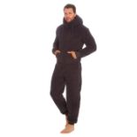 9 X BRAND NEW CARGO BAY PLUSH FLEECE HOODED ONESIES IN CHARCOAL SIZES IN 2M , 3L , 3XL 1 2XL RRP £