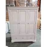 1X BOXED MABEL 3 DOOR 2 DRAWER WARDROBE IN TAUPE - 1500 X 1450 X 230MM PLEASE NOTE CUSTOMER RETURNS