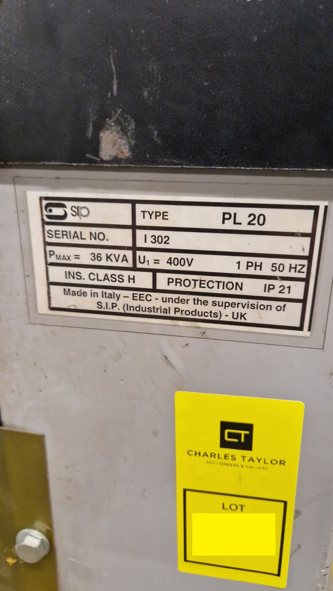 SIP PL20 SPOT WELDER SERIAL NUMBER 1302 (NOTE: ASSETS LOCATED IN NEWCASTLE-UNDER-LYME, STAFFORDSHIRE - Image 2 of 2