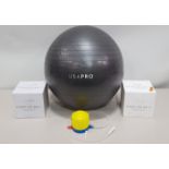 100 X BRAND NEW USA PRO EXERCISE BALL 55CM PUMP INCLUDED (ALL LOOSE)