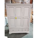 1 X MABEL WARDROBE 3 DOOR / 2 DRAWER'S - COLOUR TAUPE SIZE 1500 X 1450 X 260 MM IN TWO BOXES (NOTE