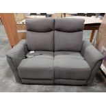 1 X MORTIMER 2 SEATER ELECTRIC RECLINER IN GRAPHITE GREY