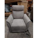 1 X BRAND NEW MORTIMER 1 SEATER ELETRIC RECLINER MEASUREMENTS 35 X 36.6 X 40.6 INCH IN LIGHT GREY (
