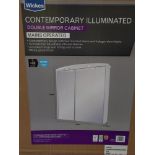 10 X BRAND NEW WICKES DOUBLE MIRROR CABINET IN WHITE GLOSS FINISH SIZE H 650 W 600 D 220MM
