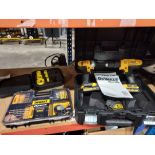 3 PIECE MIXED TOOL LOT CONTAINING 1 X SET OF 2 DEWALT COMBI DRILL (DCD776 AND IMPCAT DRILL (