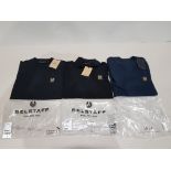 3 X BRAND NEW MIXED BELSTAFF CLOTHING LOT TO INCLUDE BELSTAFF BLACK T SHIRT SIZE SMALL - BELSTAFF
