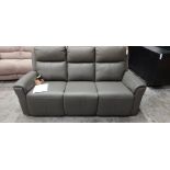 1 X BRAND NEW RUSSO THREE SEATER ELECTRIC RECLINER LEATHER LOOK IN DARK GREY. ( NOTE TESTED IN