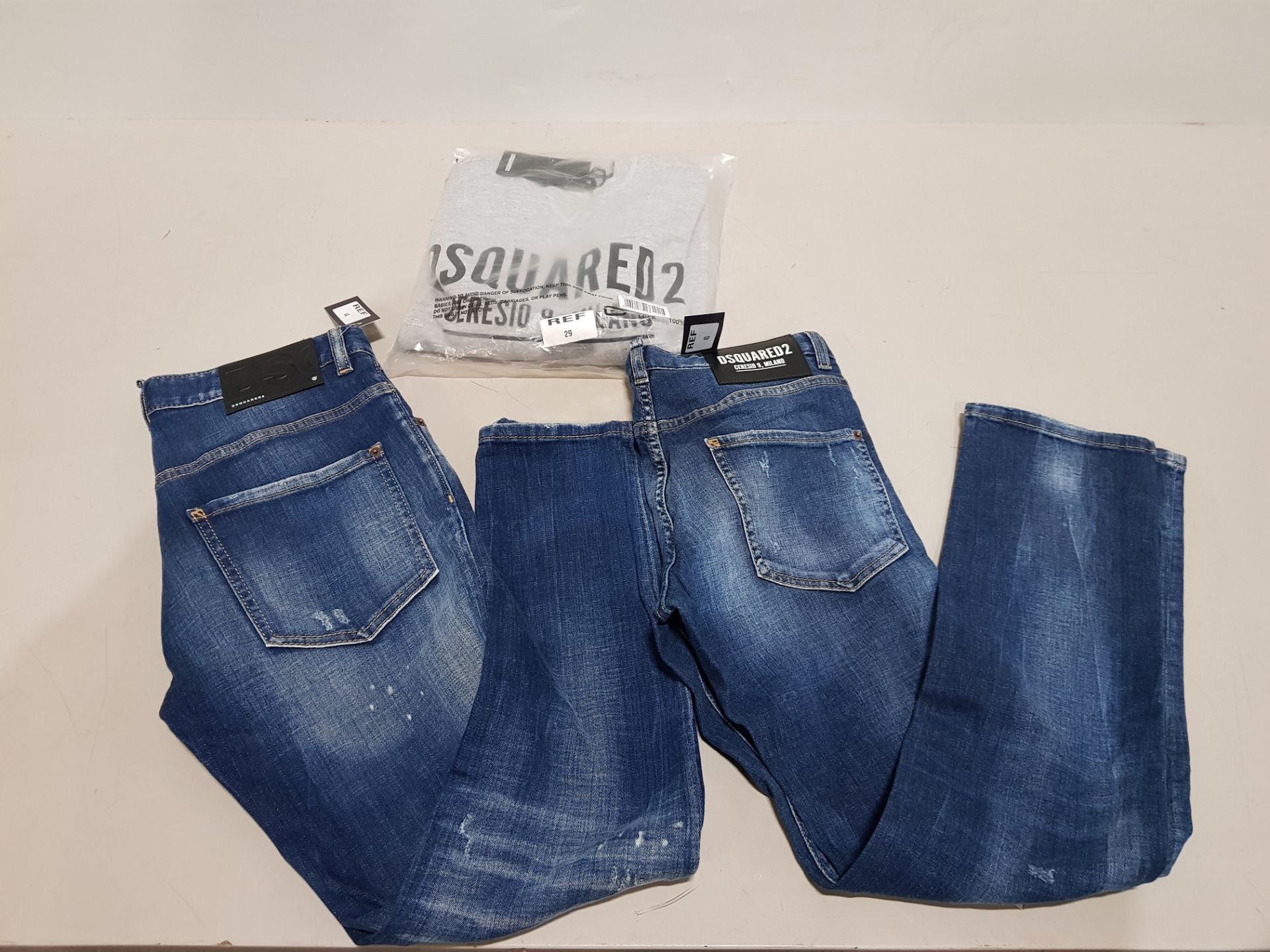 3 X BRAND NEW MIXED DSQUARED2 LOT TO INCLUDE 2X DSQAURED2 DENIM JEANS SIZE 14 AND 16 YEARS -£196 AND
