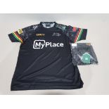 10 X BRAND NEW ONEILLS OFFICIAL MERCHANDISE NRL PANTHERS RUGBY SHIRTS IN BLACK IN VARIOUS SIZES £