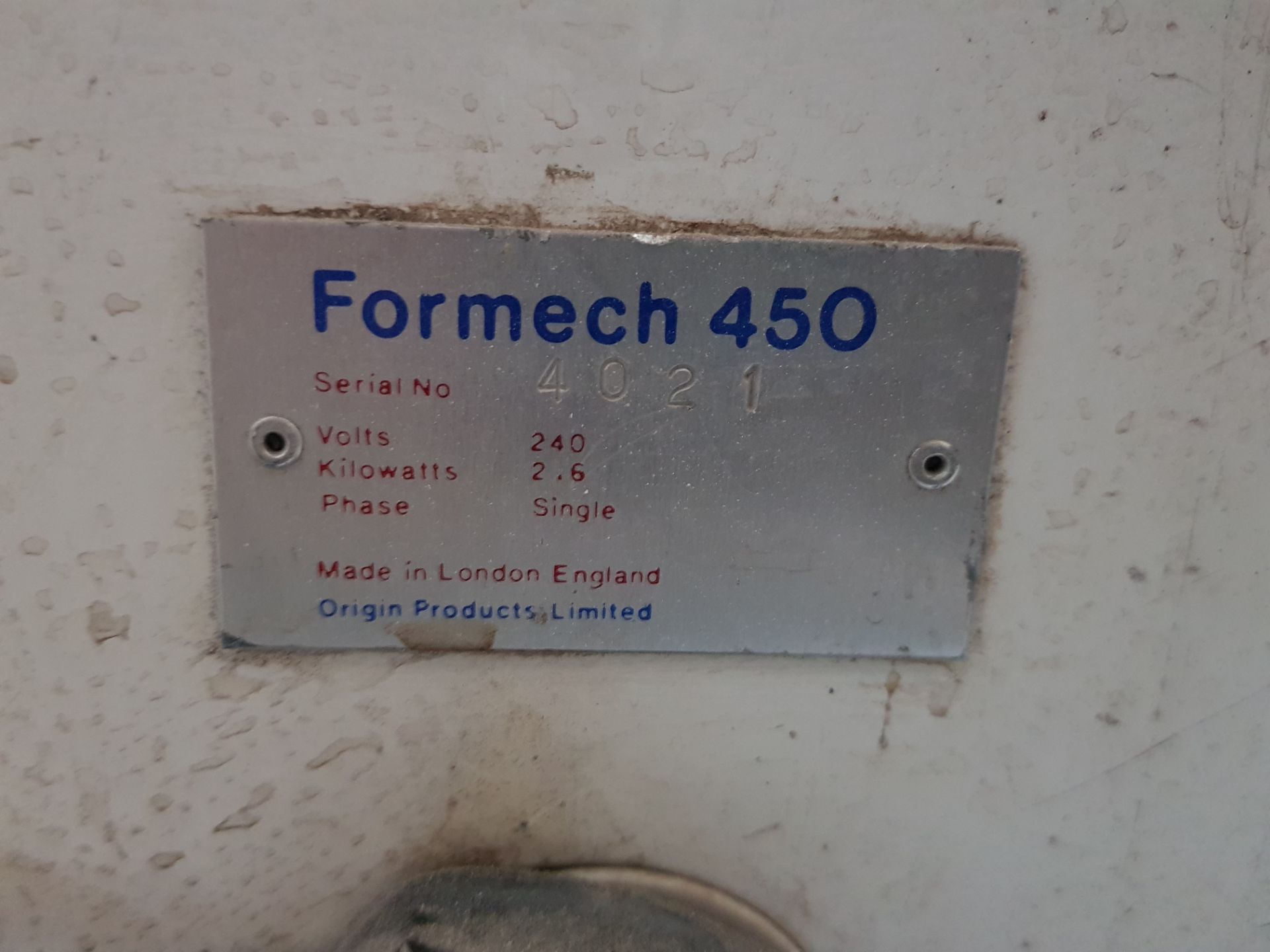 FORMECH 450 BENCH TOP VACUUM FORMING MACHINE (4021) S PHASE 240V (ASSETS LOCATED IN DENTON, - Image 2 of 3