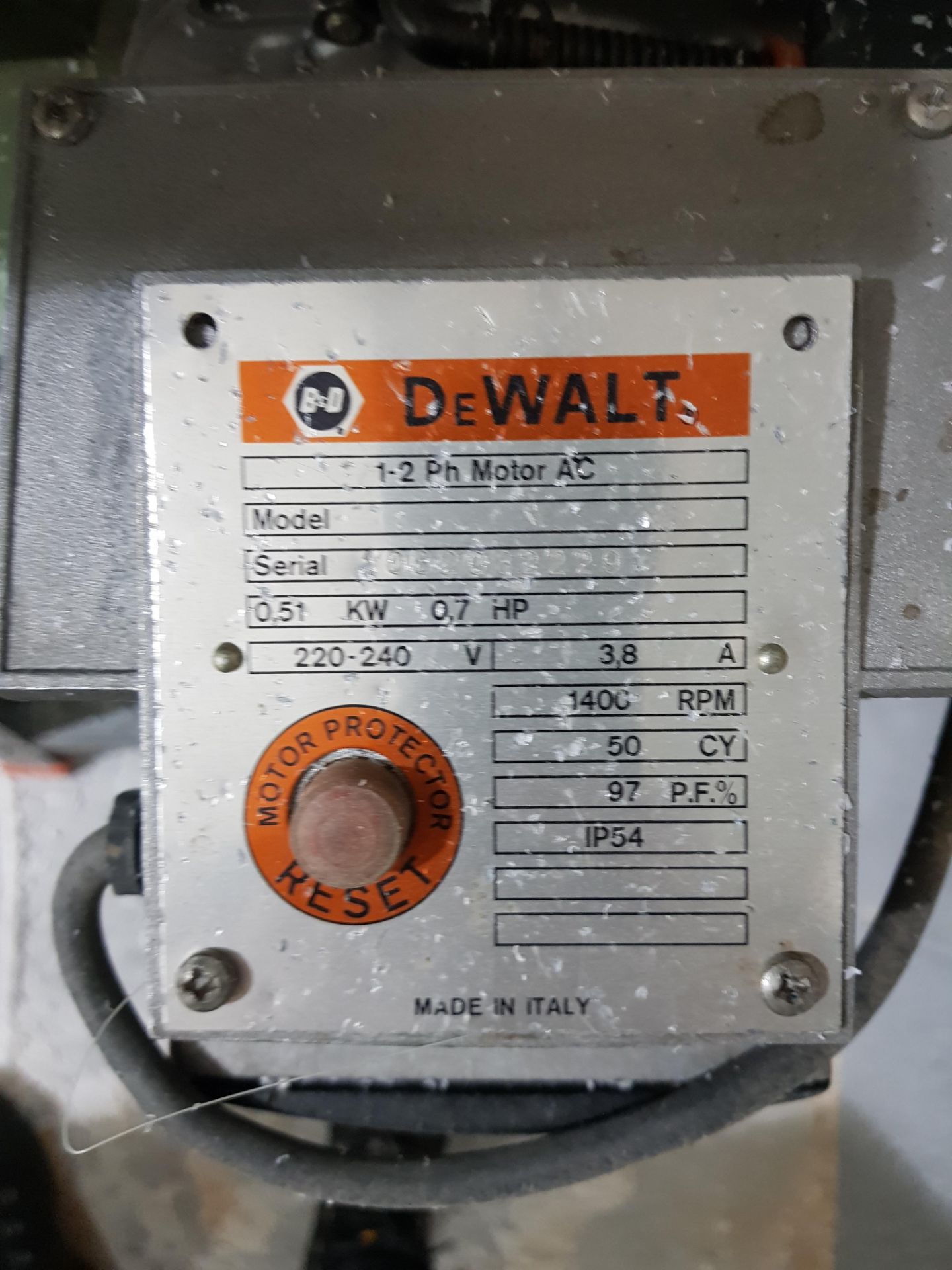 DEWALT BS/1310 PEDESTAL VERTICAL BANDSAW (ASSETS LOCATED IN DENTON, MANCHESTER. VIEWING STRICTLY - Image 4 of 4