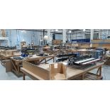 18 X ASSORTED WOODEN MARKING OUT / GENERAL WORK TABLES (NOTE: AS PRODUCT IS LOCATED ON THESE