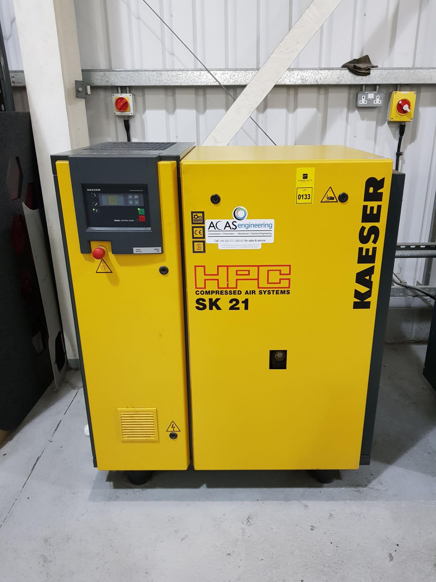 KAESER HPC SK21 FLOOR MOUNTED SFC SCREW COMPRESSOR (1462) 8 BAR APPROX. 21000 HRS (2006) (ASSETS