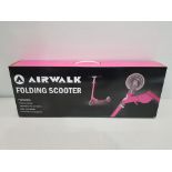 12 X BRAND NEW AIRWALK FOLDING SCOOTERS - ALL IN JUNIOR SIZE - ALL IN PINK COLOUR - IN 2 BOXES OF 6