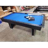 1 X BUILT CALLISTO 7 FT FULL SIZE HEAVY DUTY PROFESSIONAL POOL TABLE WITH ADJUSTABLE HEIGHT FEET AND