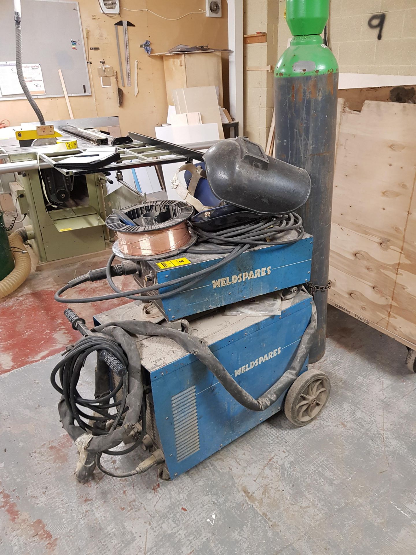 WELDSPARES S612 WELDER WITH ASSOCIATED WIRE & 3 WELDING MASKS *GAS NOT INCLUDED (ASSETS LOCATED IN - Image 3 of 3