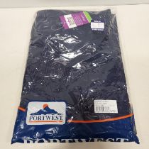 60 X BRAND NEW PORTWEST COMBAT TROUSERS IN NAVY BLUE SIZES 28 IN SIZE 46 , 18 IN SIZE 32 , 14 IN