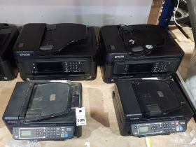 4 PIECE MIXED EPSON PRINTER LOT CONTAINING 1 X EPSON WORK FORCE WF-7715 PHOTOCOPIER/ PRINTER NO