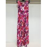 11 X BRAND NEW PISTACHIO PINK FLORAL V NECK LONG SUMMER DRESS SIZE SMALL RRP £24.99 TOTAL £274.89