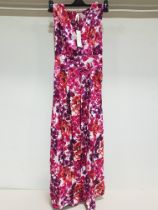 11 X BRAND NEW PISTACHIO PINK FLORAL V NECK LONG SUMMER DRESS SIZE SMALL RRP £24.99 TOTAL £274.89