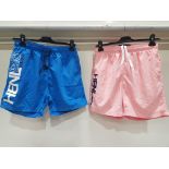 15 X BRAND NEW MEN'S HENLEYS SWIM SHORTS IN 4 PINK SIZE SMALL , 11 BLUE SIZE SMALL , RRP £19.99