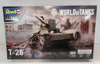 48 X BRAND NEW REVEL WORLD OF TANKS T-26 DETAILED MODEL KIT - LEVEL 4 DIFFICULTY - 172 PARTS - IN