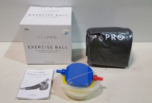 108 X BRAND NEW USA PRO EXERCISE BALLS - IN 2 SIZES TO INCLUDE 55 CM AND 65 CM - PUMP INCLUDED IN