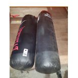 1 X LONSDALE 4 FT LEATHER PUNCH BAG AND 1 X EVERLAST 3 AND HALF FT LEATHER PUNCH BAG