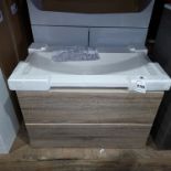 1 X BRAND NEW ELATION WALL HUNG 3 DRAWER VANITY UNIT - WITH MATCHING GELSTONE SINK ( SIZE W 75 CM