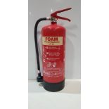 12 X REFURBISHED / REFILLED/ RECENTLY RE-TESTED COMMANDER 6 LITRE FOAM FIRE EXTINGUISHERS ( SERVICED