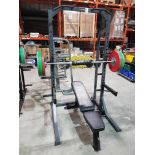 1 X BODYMAX HEAVY SQUAT RACK - IN BUILT STORAGE PINS FOR WEIGHT PLATES - CHIN/PULL UP BAR - SAFETY