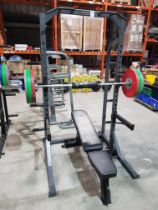 1 X BODYMAX HEAVY SQUAT RACK - IN BUILT STORAGE PINS FOR WEIGHT PLATES - CHIN/PULL UP BAR - SAFETY