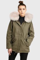 4 X BRAND NEW BRAVE SOUL WOMEN'S PARKA COAT WITH FAUX FUR HOOD TRIM IN PINK/ LIGHT BROWN SIZE 10 RRP