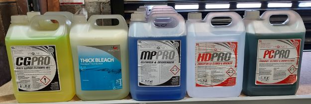9 X BRAND NEW 5 LITRE TUBS OF CLEANING SOLUTIONS TO INCLUDE 4 X MPPRO CLREANER AND DEGREASER 2 X