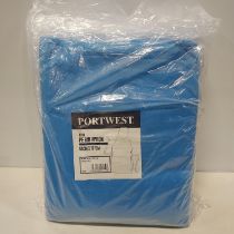 800 X BRAND NEW PORTWEST D300 PE BIB APRON SIZE 69CM X 107CM IN BLUE IN TWO BOXES