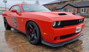 ORANGE CHALLENGER HELLCAT REG NO: H611CAT MILEAGE: 51,184 ENGINE SIZE: 6400CC 1ST REGISTERED: 01/