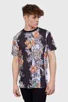 18 X BRAND NEW MIXED LOT CONTAINING 8 MEN'S CRIMINAL DAMAGE FLORAL T-SHIRT'S IN BLACK SIZES 2/S ,